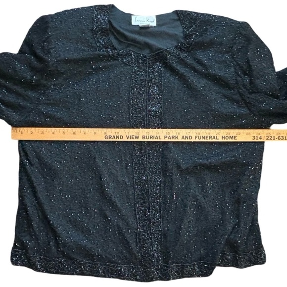 Vintage Silk hand beaded blouse - stunning -XXL - Picture 6 of 7